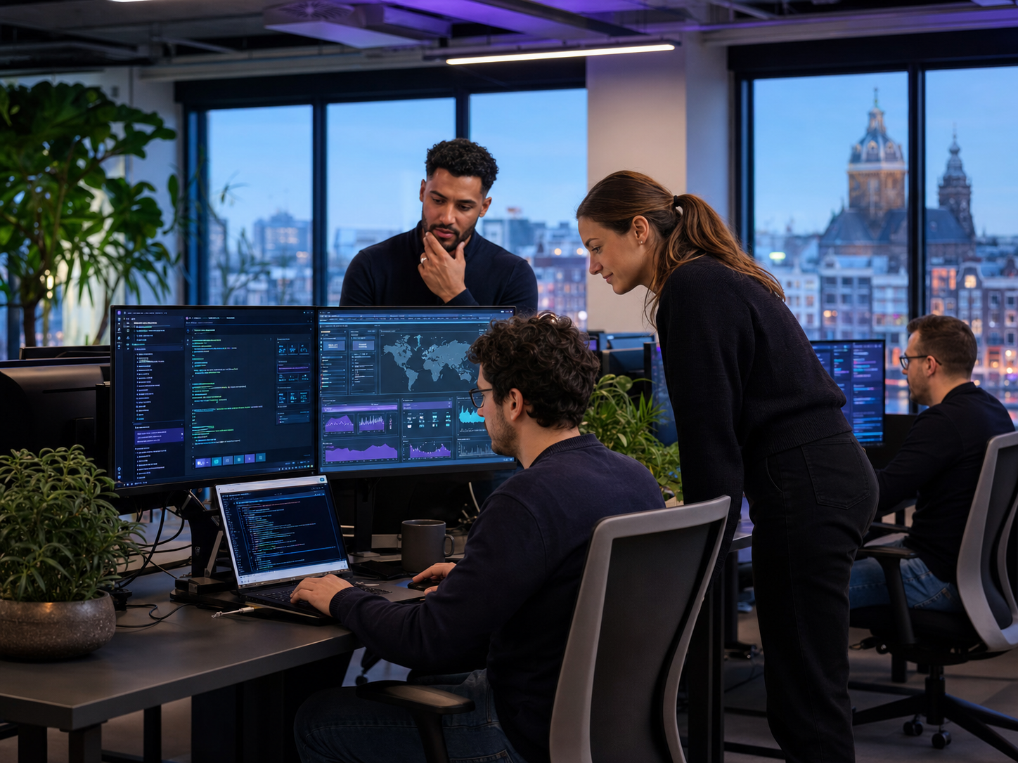 SoftNexa engineers tijdens een architectuur- en productsessie